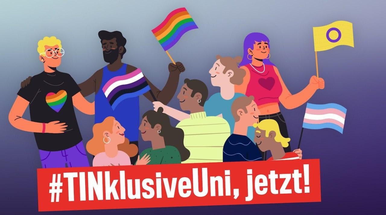 Illustration einer Kampagne für  trans*, inter* und nicht-binär gerechte Universitäten | © #TINklusiveUni